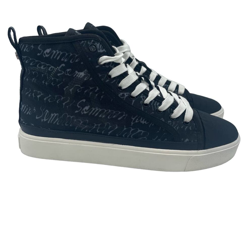 Sam Edelman Elba Black Swirl White Mesh High Lace Up Shoes Womens 9.5